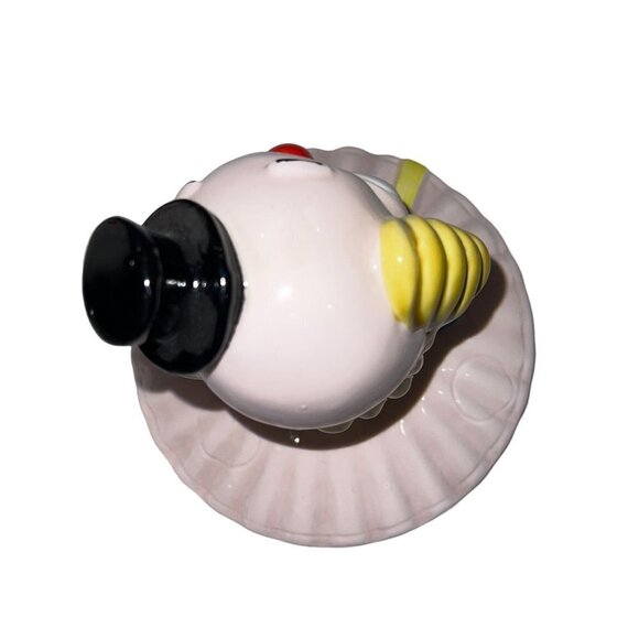 New Vintage‎ Cookie Jar Made in Japan Ceramic Clown Hat Bow Tie Ruffled Collar - Picture 10 of 14